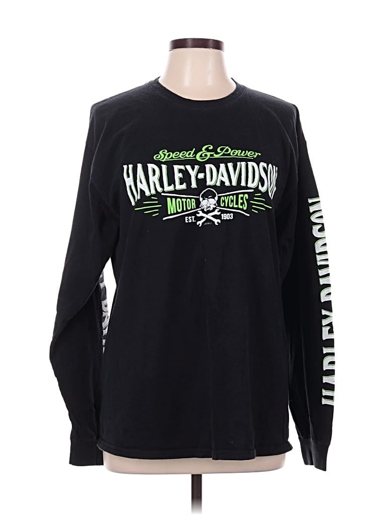 Pre-owned Harley Davidson Long Sleeve T-shirt In Black