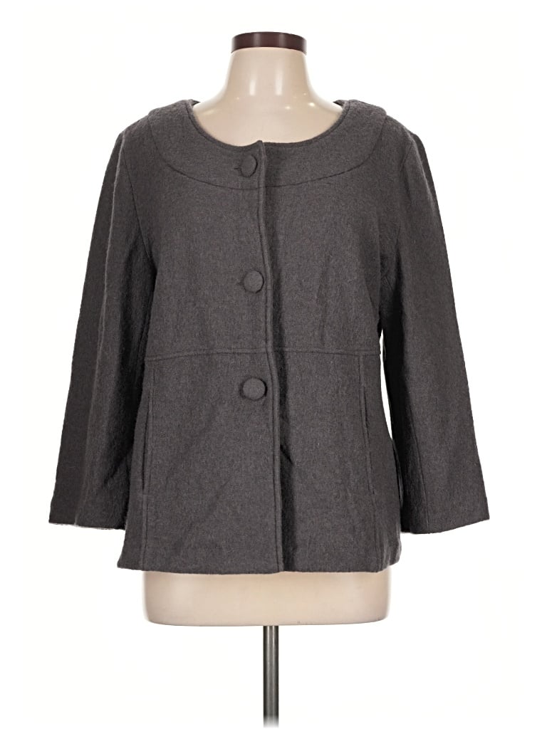 Pre-owned Harve Benard Wool Cardigan Sweater In Gray