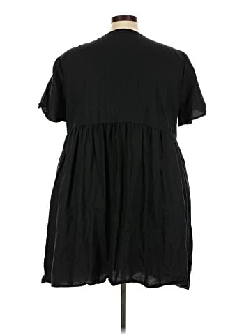 Madewell Plus Linen-Blend Alexandra Button-Front Mini Dress (view 2)