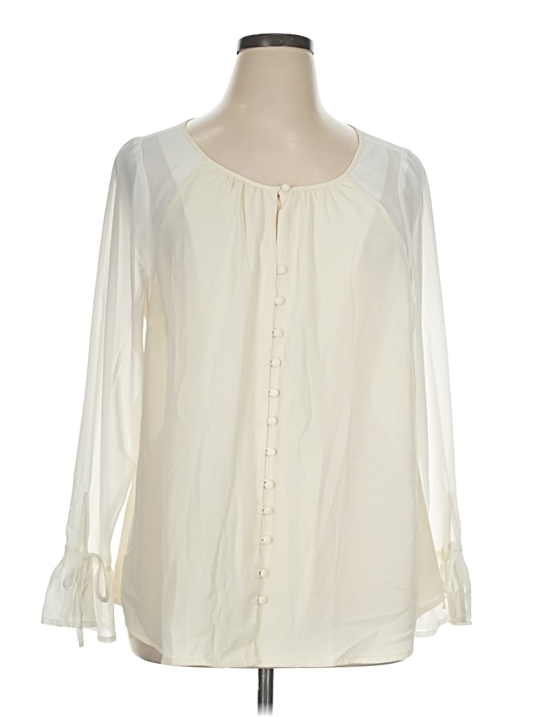 Pre-owned Modcloth Long Sleeve Blouse In Ivory