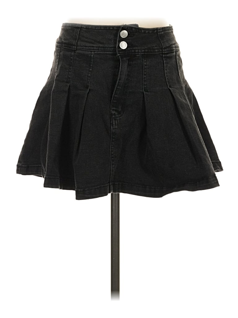 Pre-owned Refuge Denim Skirt In Black