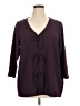 Rose + Olive Purple 3/4 Sleeve Blouse Size 1X - photo 1