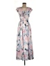 DKNY 100% Polyester Floral Blue Casual Dress Size 6 - photo 1