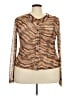 It's Brown Long Sleeve Blouse Size 3X - photo 1