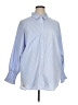 Unbranded 100% Polyester Stripes Blue Long Sleeve Blouse Size XL - photo 1