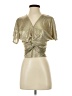 Bishop + Young Metallic Gold Short Sleeve Top Size XS - photo 1