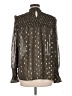 Elan 100% Polyester Metallic Gold Long Sleeve Blouse Size M - photo 2