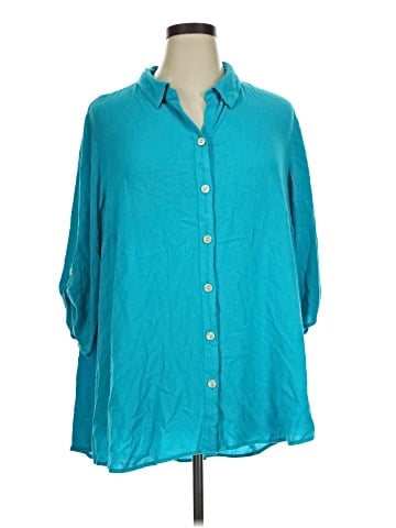 Catherines 3/4 Sleeve Button-Down Shirt (view 1)