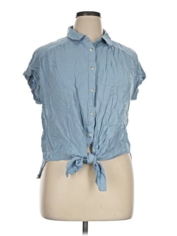 Rose + Olive Sleeveless Button-Down Shirt (view 1)