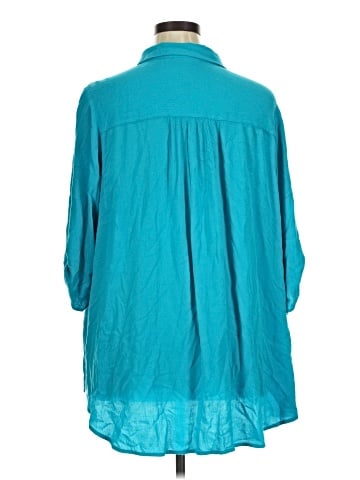 Catherines 3/4 Sleeve Button-Down Shirt (view 2)