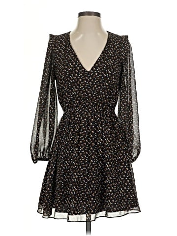 Madewell (Re)sourced Georgette Button-Front Mini Dress in Adorable Ditsy (view 1)