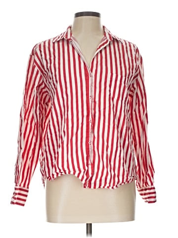 Zara Basic Long Sleeve Button-Down Shirt (view 1)