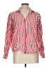 Zara Basic Stripes Red Long Sleeve Button-Down Shirt Size L - photo 1