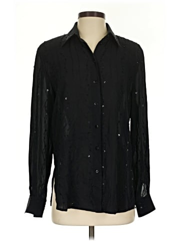 Blue Ice Long Sleeve Silk Top (view 1)