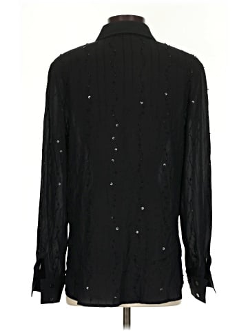 Blue Ice Long Sleeve Silk Top (view 2)
