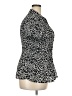Sunny Leigh 100% Polyester Animal Print Black Short Sleeve Blouse Size 2X - photo 4