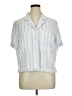 Buffalo by David Bitton Stripes Blue Short Sleeve Blouse Size XL - photo 1