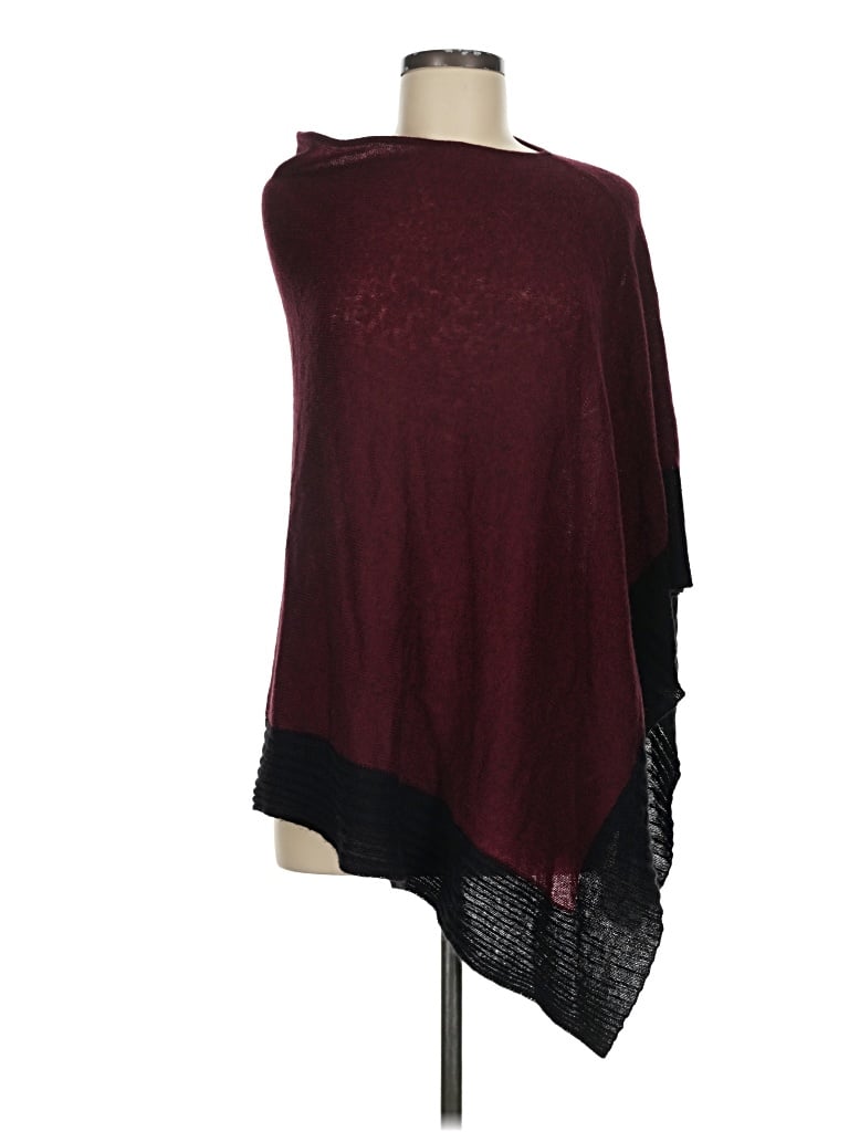 Pre-owned Celeste Poncho In Burgundy