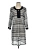 Dotti 100% Polyester Chevron-herringbone Gray Casual Dress Size S - photo 1