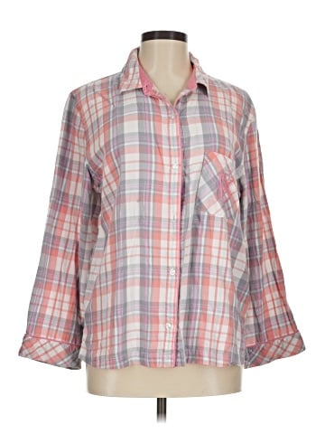 Victoria's Secret 3/4 Sleeve Button-Down Shirt (view 1)
