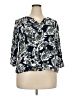 Fun2Fun Floral White Green 3/4 Sleeve Blouse Size 2X - photo 1