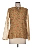 Style&Co 100% Polyester Brown Gold Long Sleeve Blouse Size 8 - photo 1