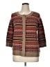 Talbots Argyle Fair Isle Color Block Orange Brown Cardigan Size 1X Petite - photo 1