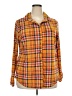 Bobbie Brooks 100% Polyester Plaid Orange Long Sleeve Blouse Size 2X - photo 1