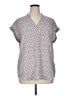 Pleione 100% Polyester Print White Short Sleeve Blouse Size XL - photo 1