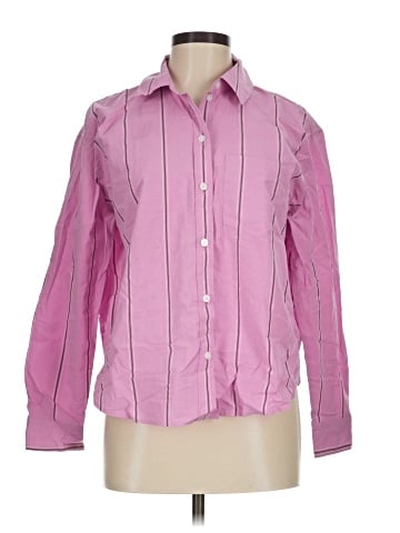 Madewell Signature Poplin Oversized Boyshirt in Stripe (view 1)