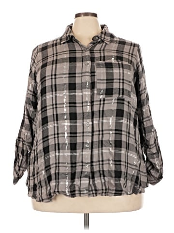 Lane Bryant 3/4 Sleeve Button-Down Shirt (view 1)