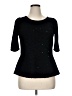 Deletta Black 3/4 Sleeve Top Size XL - photo 1