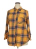 No Comment Plaid Yellow Long Sleeve Blouse Size 2X - photo 1