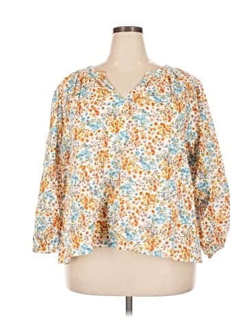a.n.a. A New Approach 3/4 Sleeve Blouse (view 1)