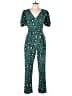 Adelyn Rae 100% Polyester Animal Print Green Jumpsuit Size L - photo 1