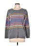 Christopher & Banks Stripes Gray Pullover Sweater Size L - photo 1