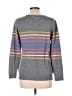 Christopher & Banks Stripes Gray Pullover Sweater Size L - photo 2