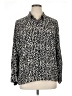 Halogen 100% Polyester Animal Print Silver Long Sleeve Blouse Size 1X - photo 1