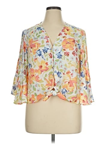 LC Lauren Conrad 3/4 Sleeve Blouse (view 1)