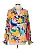 Assorted Brands Print Yellow Long Sleeve Blouse Size L - photo 1