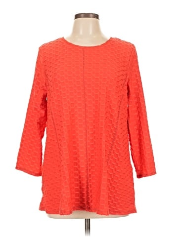 LOGO by Lori Goldstein 3/4 Sleeve Top (view 1)