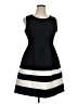 Apt. 9 Stripes Black Cocktail Dress Size XL - photo 1