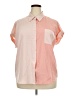 Unbranded Color Block Pink Short Sleeve Blouse Size 2X - photo 1