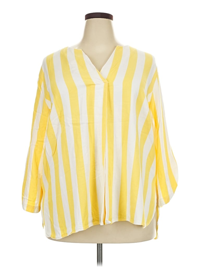Pre-owned Ruby Rd. 3/4 Sleeve Blouse In Yellow