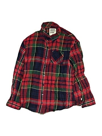 Justice Long Sleeve Button-Down Shirt (view 1)