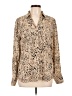 Maurices 100% Polyester Animal Print Tan Long Sleeve Blouse Size L - photo 1