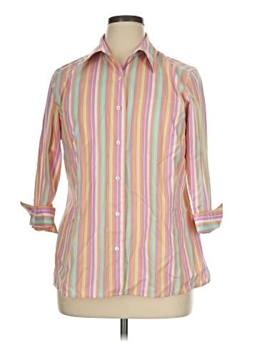 Lands' End 3/4 Sleeve Button-Down Shirt (view 1)