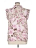 Express 100% Recycled Polyester Floral Pink Sleeveless Blouse Size XL - photo 2