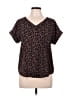 Hippie Rose Black Short Sleeve Blouse Size L - photo 1