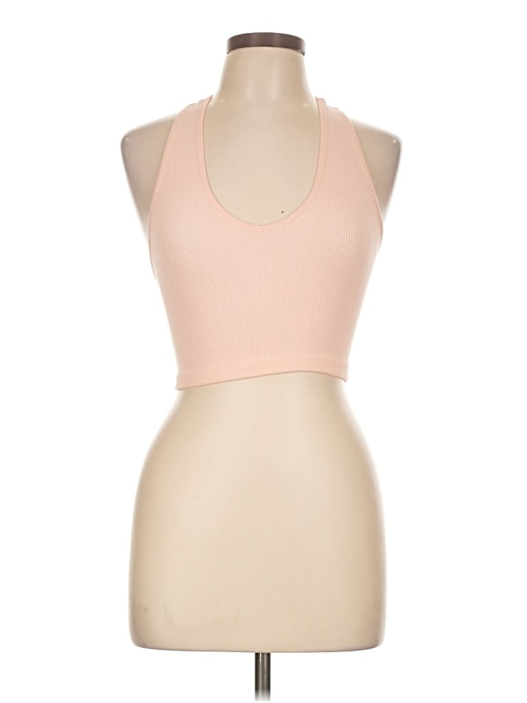 Pre-owned Fp Movement Tank Top Tan Halter Neckline Tops